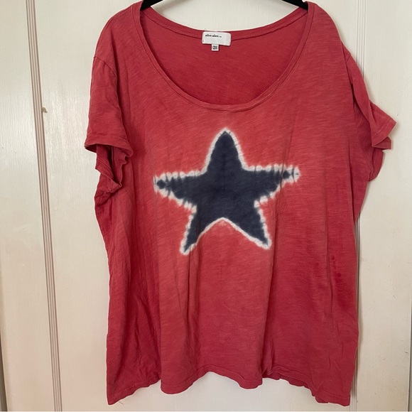 Red tee, Blue Star 2x - Picture 1 of 2